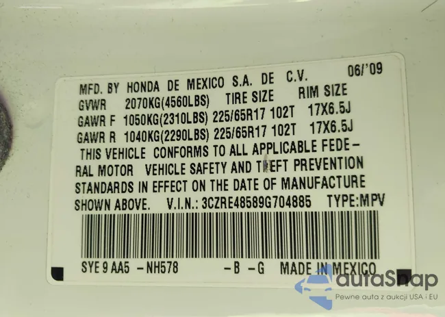 3CZRE48589G704885: 43473853