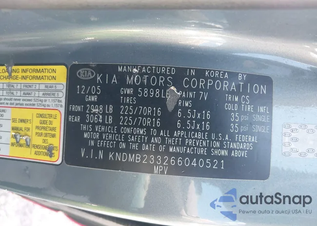 KNDMB233266040521: 43473899