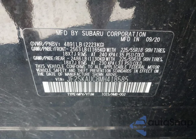 JF2SKAUC8MH418585: 43473943