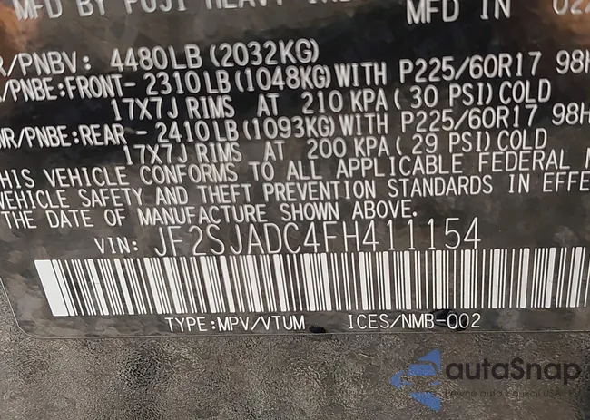 JF2SJADC4FH411154: 43474054