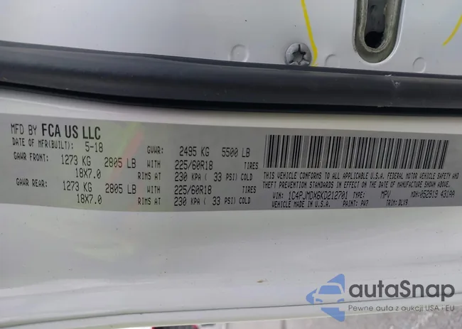 1C4PJMDX6KD212701: 43473074