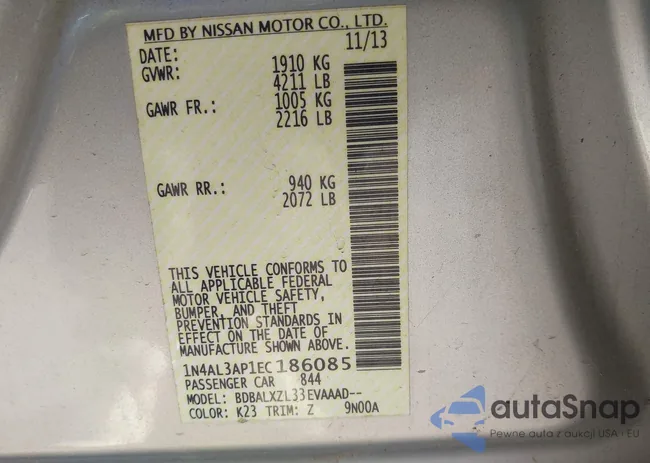 1N4AL3AP1EC186085: 43473180