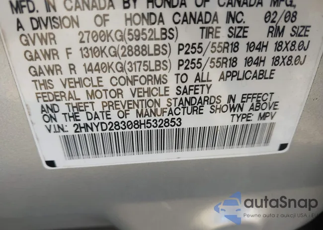 2HNYD28308H532853: 43473234