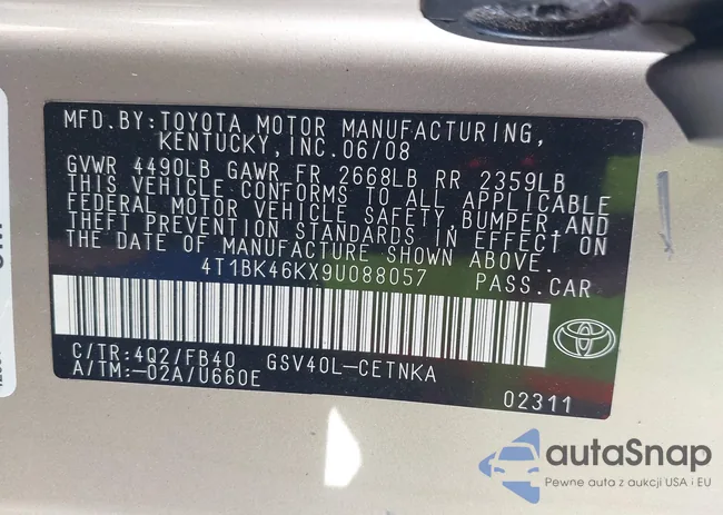 4T1BK46KX9U088057: 43473388