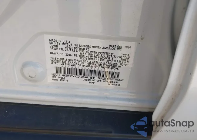 4A4AR4AUXFE015175: 43474874