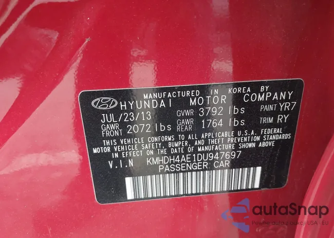 KMHDH4AE1DU947697: 43474169