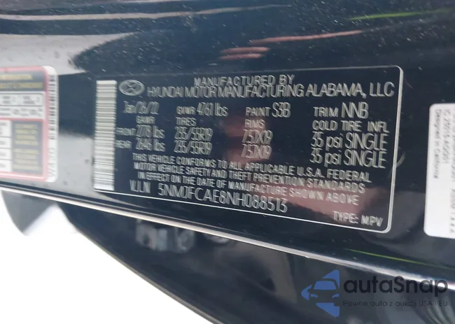 5NMJFCAE8NH088513: 43474173