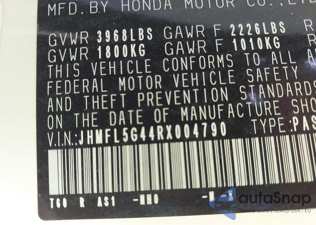 JHMFL5G44RX004790: 43474174