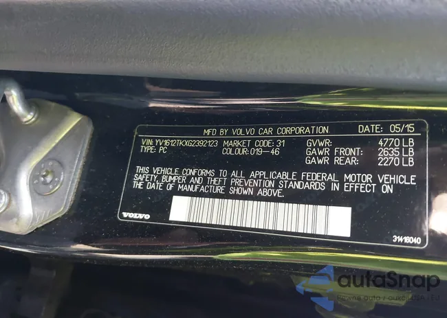 YV1612TKXG2392123: 43474204