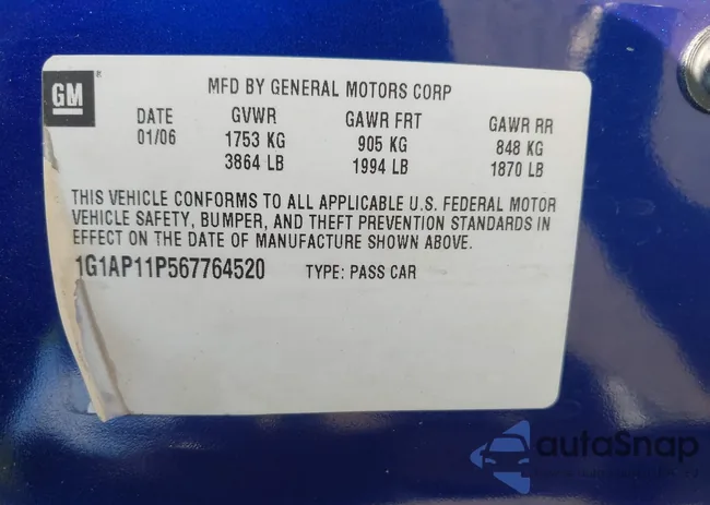 1G1AP11P567764520: 43474304