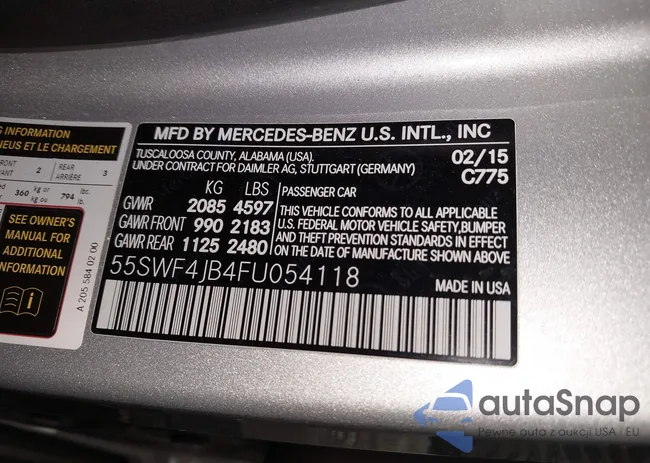 55SWF4JB4FU054118: 43475563