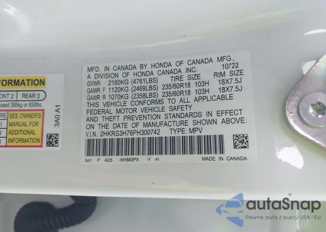 2HKRS3H76PH300742: 43475583