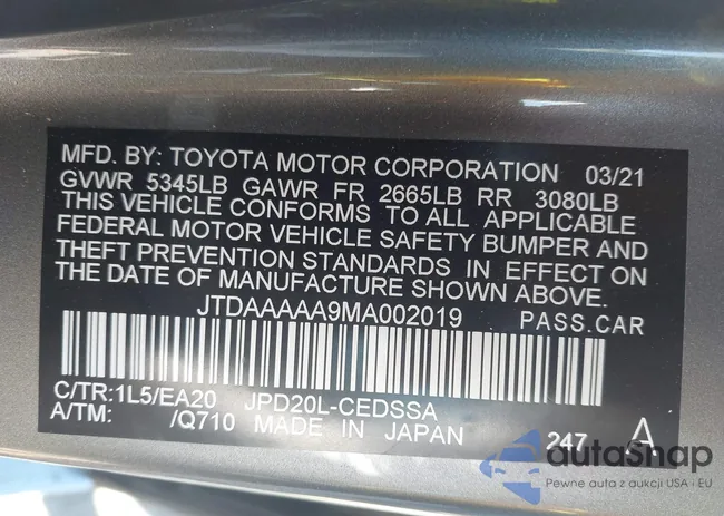 JTDAAAAA9MA002019: 43475584