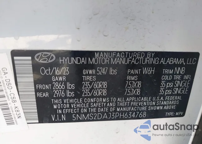 5NMS2DAJ3PH634768: 43475652