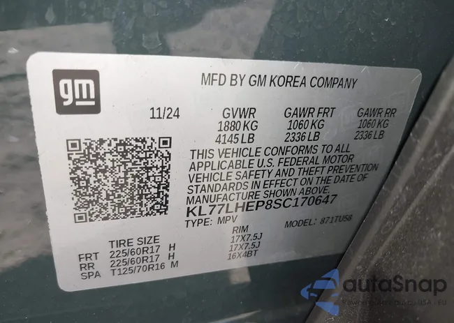 KL77LHEP8SC170647: 43475697