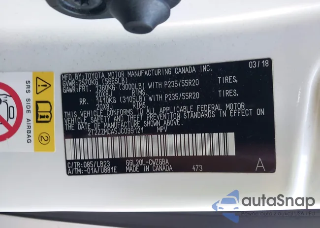 2T2ZZMCA5JC099121: 43475718