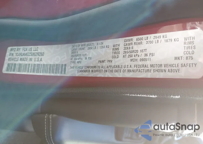 1C4RJKAG2S8629260: 43475823