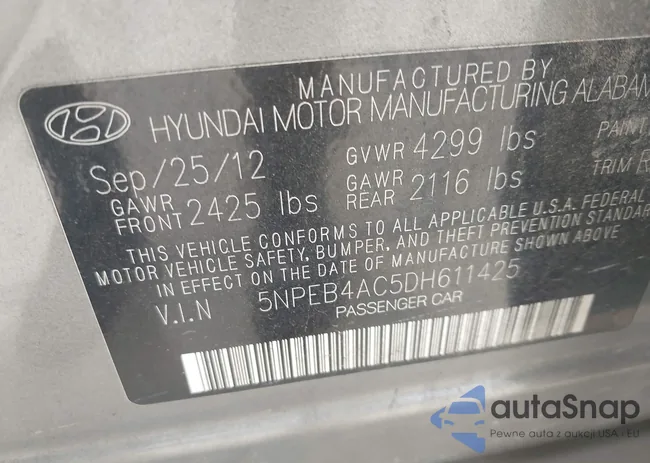 5NPEB4AC5DH611425: 43475104