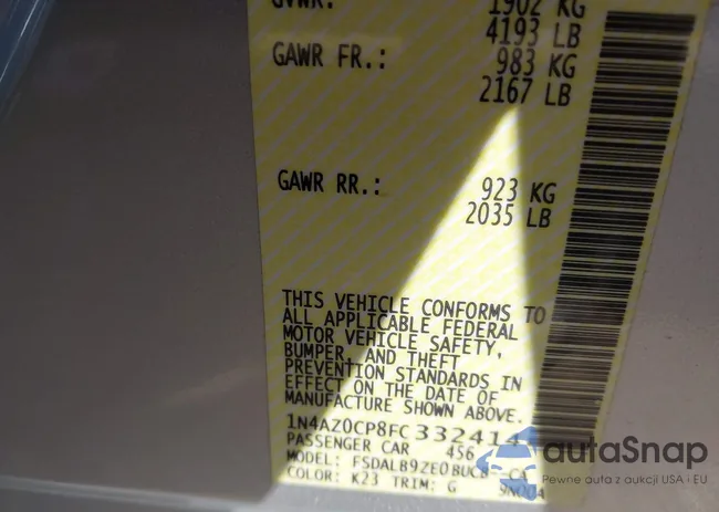 1N4AZ0CP8FC332414: 43475120