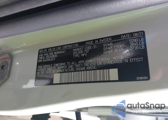 YV4L12DL1N1946441: 43475121