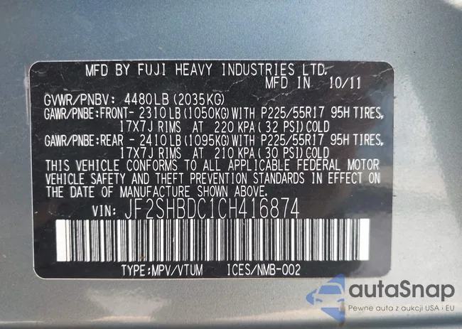 JF2SHBDC1CH416874: 43475134