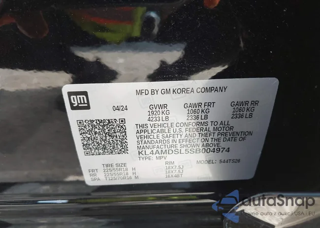 KL4AMDSL5SB004974: 43475208