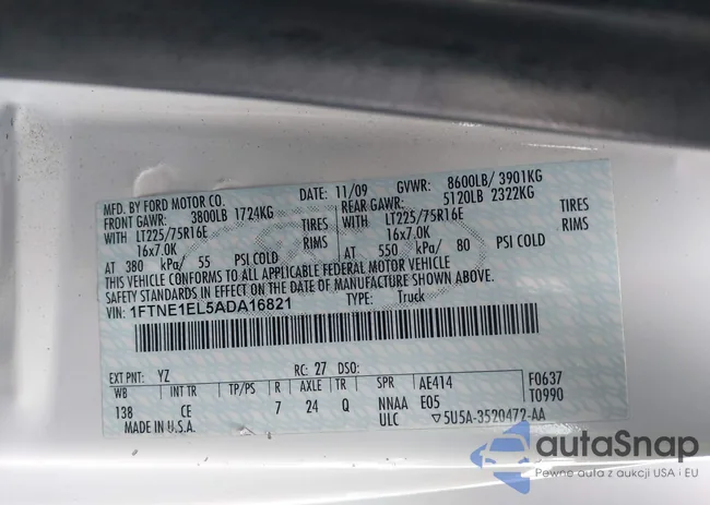 1FTNE1EL5ADA16821: 43475334