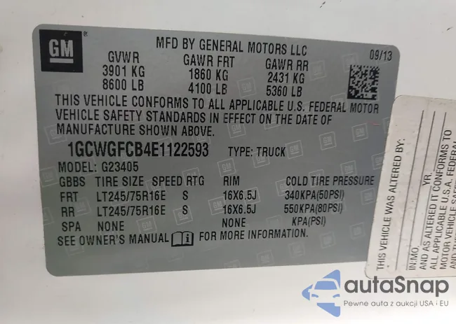 1GCWGFCB4E1122593: 43475357