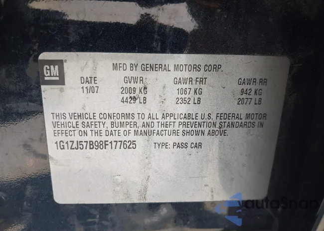 1G1ZJ57B98F177625: 43475413