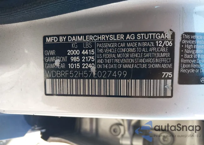 WDBRF52H57E027499: 43476960