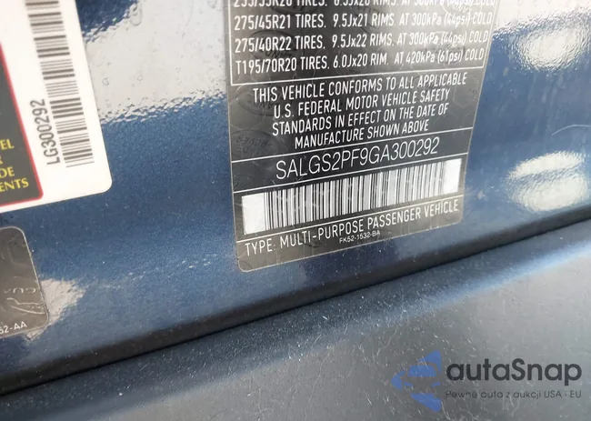 SALGS2PF9GA300292: 43476971