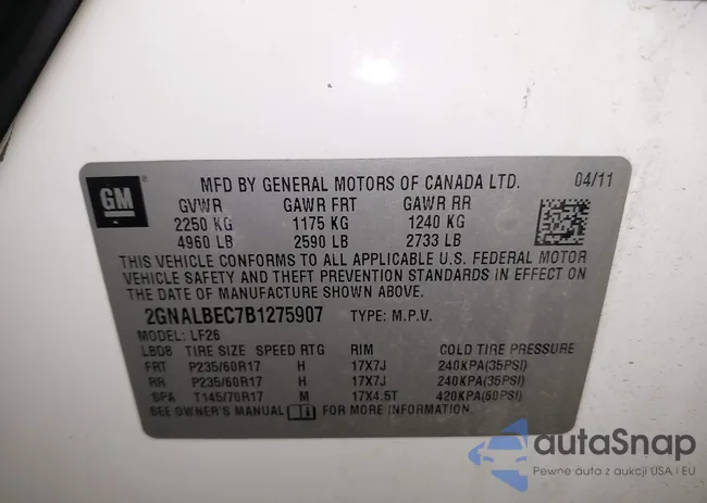 2GNALBEC7B1275907: 43477034