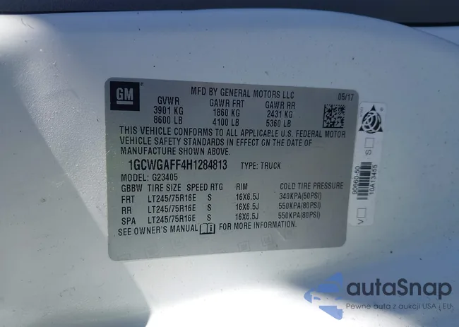 1GCWGAFF4H1284813: 43477050