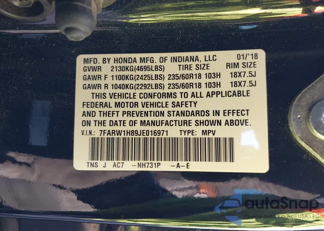 7FARW1H89JE016971: 43476111