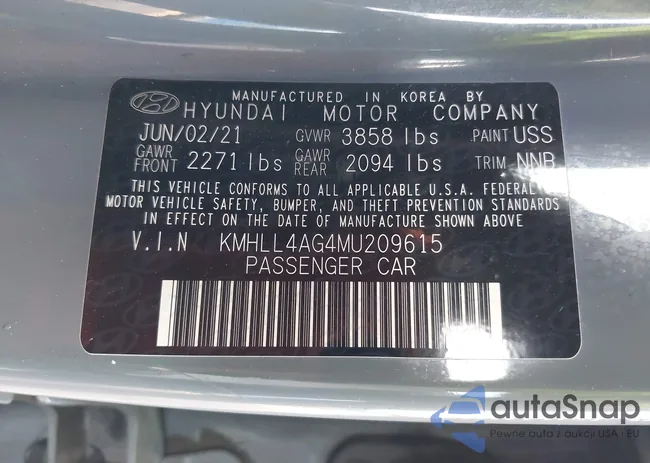 KMHLL4AG4MU209615: 43476150