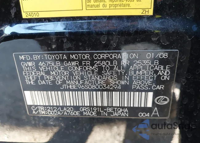 JTHBE96S080034294: 43476193