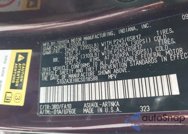 5TDZA3EH8CS018588: 43476231