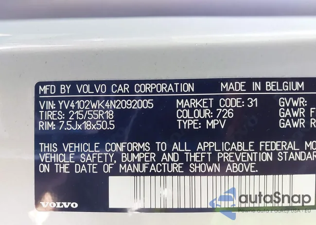YV4102WK4N2092005: 43476241