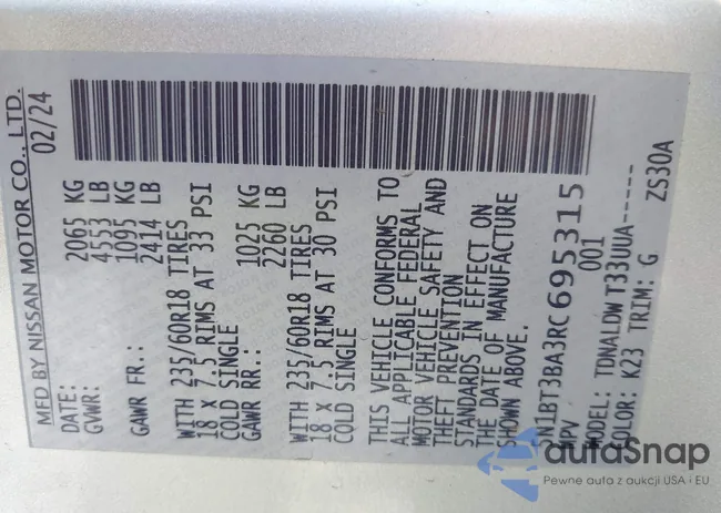 5N1BT3BA3RC695315: 43476244