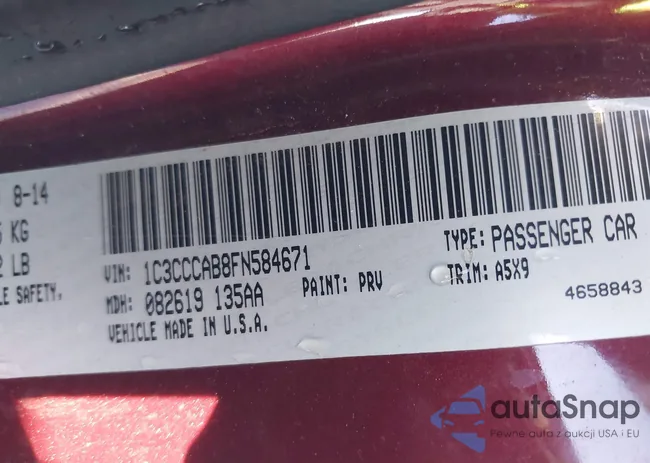 1C3CCCAB8FN584671: 43476340