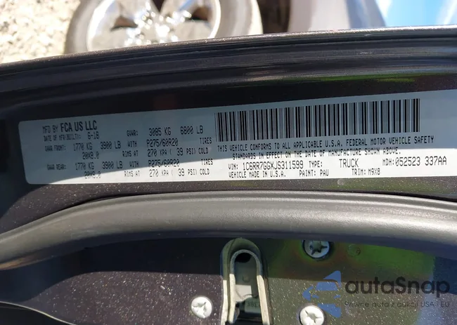 1C6RR7GGXJS311599: 43476344