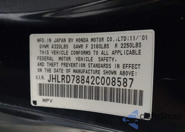 JHLRD78842C008587: 43476349