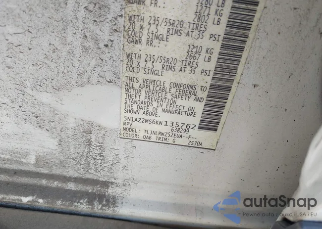 5N1AZ2MS6KN135762: 43477576