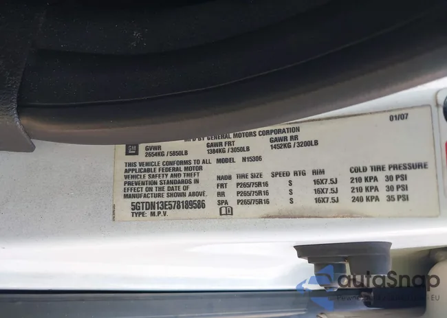 5GTDN13E578189586: 43477583