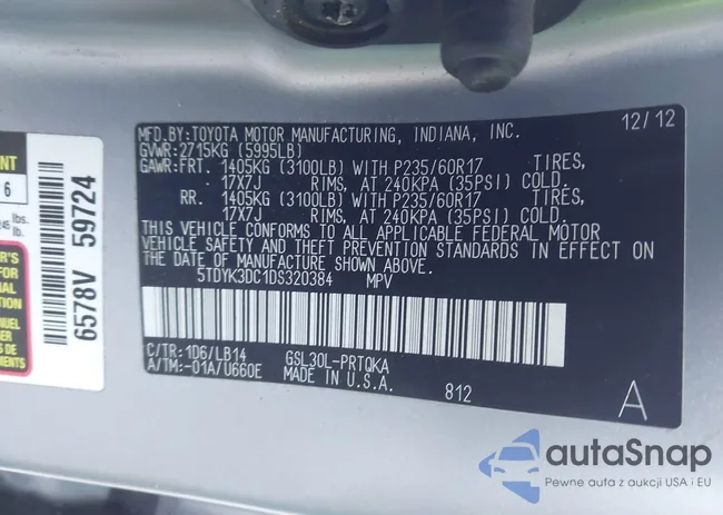 5TDYK3DC1DS320384: 43477588