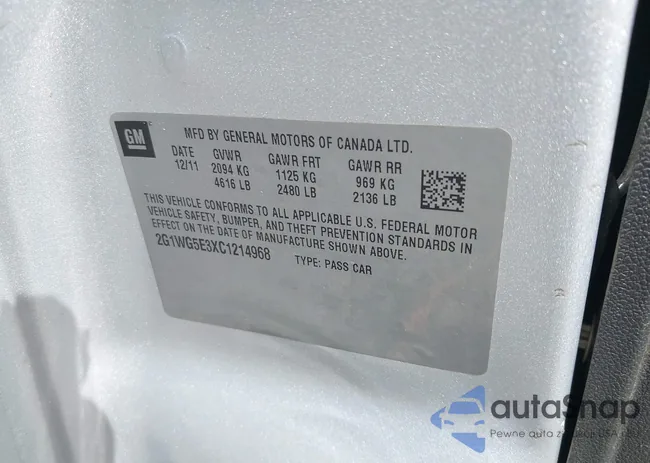 2G1WG5E3XC1214968: 43477624