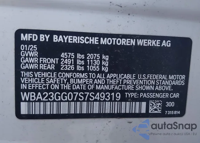 WBA23GG07S7S49319: 43477693