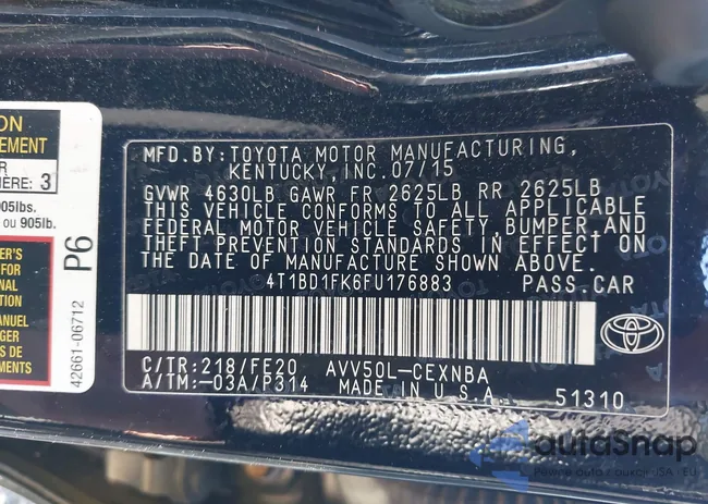 4T1BD1FK6FU176883: 43477700