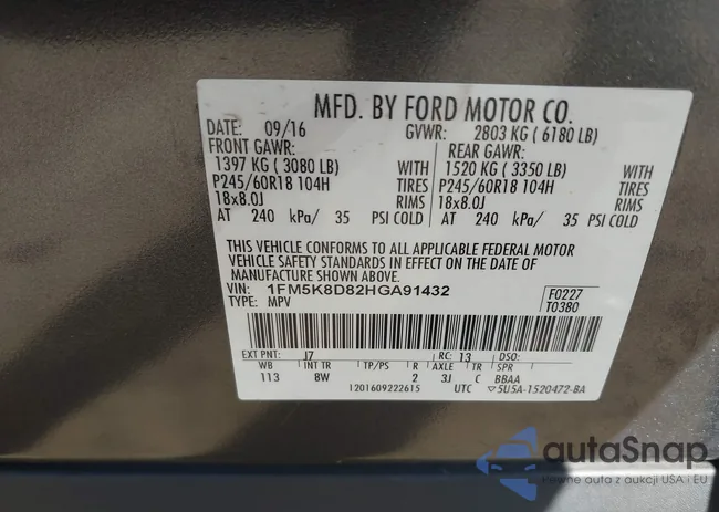 1FM5K8D82HGA91432: 43477735