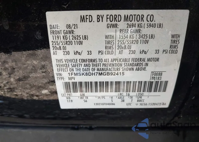 1FMSK8DH7MGB92415: 43477776